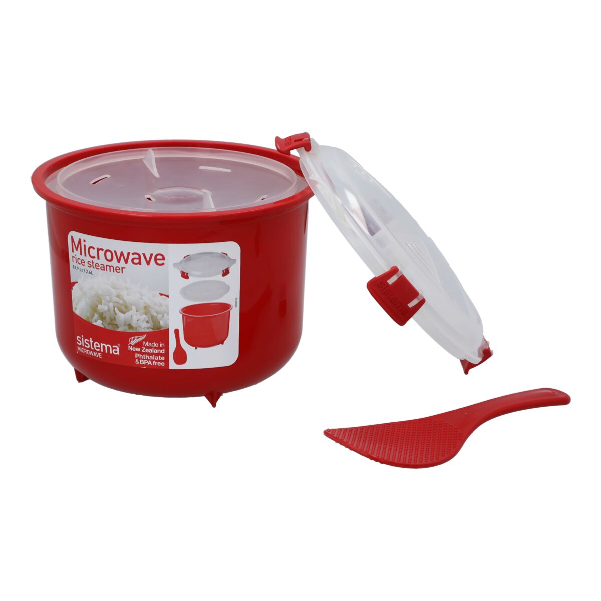 24/7 friendly Customer Service Red PSistema Plastic Microwave Rice